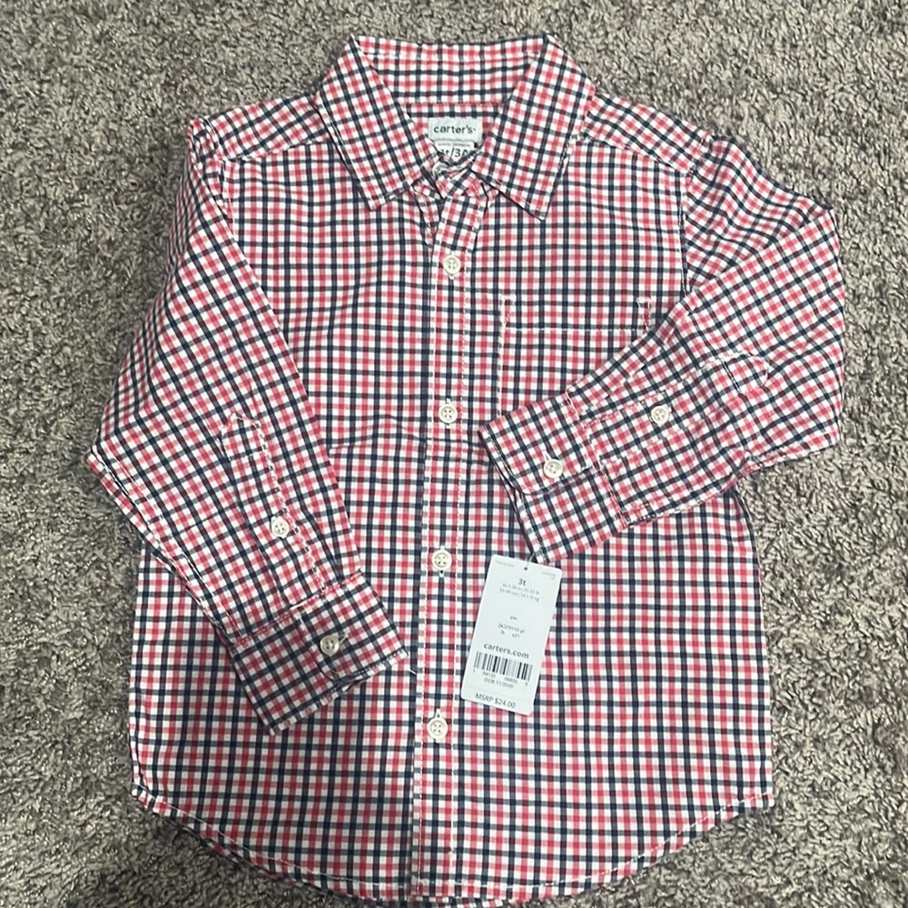 New carters boys long sleeve button down shirt